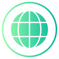 earth globe gradient icon