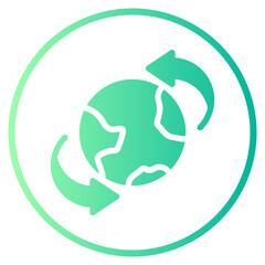 earth rotation gradient icon