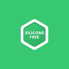 Silicone free icon or Silicone free label vector isolated in flat style. Best Silicone free icon vector for product packaging design element. Silicone free label vector isolated.