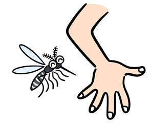 人の血を吸おうとしている蚊