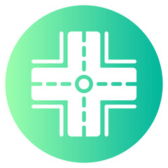 Crossroad gradient icon