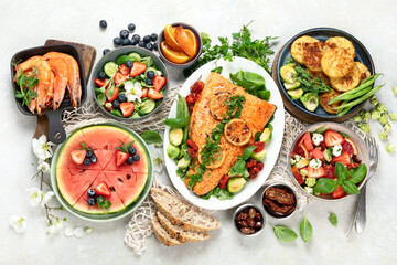 Concept of healthy summer lunch or dinner.