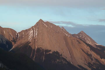 Naklejka premium Sunset Glow On The Mountain, Jasper National Park, Alberta