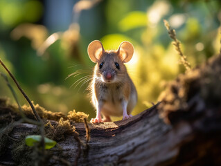A Mouse in Nature with a Shallow Depth of Field | Generative AI