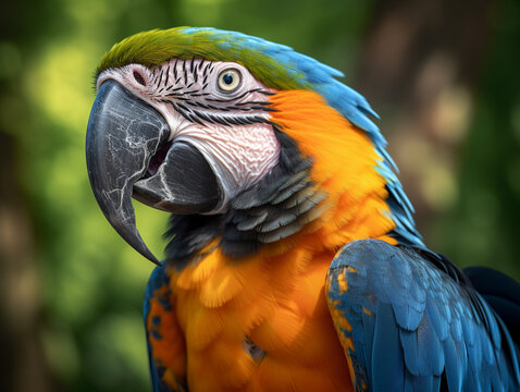 A Macaw in Nature with a Shallow Depth of Field | Generative AI