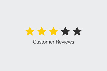 Five stars customer product rating review flat