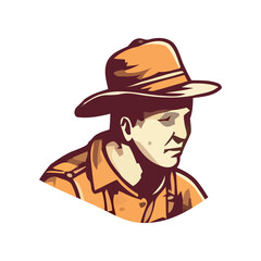 vintage cowboy avatar looking at