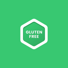 Gluten free icon or gluten free label vector isolated in flat style. Gluten free icon vector for product packaging design element. Simple gluten free label for packaging design element.