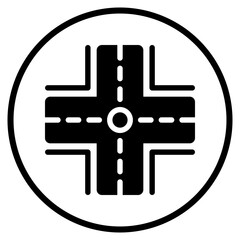 Obraz premium Crossroad glyph icon