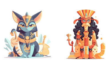 egypt Print cat vector statue for t shirt
