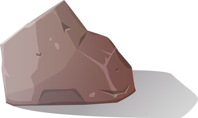Rock stone, boulder and broken rubble with shadows for  landscape design. Multicolored Stone or rock in isometric 3d view.  Png image. 