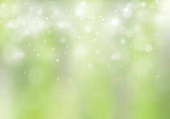 Fototapeta premium キラキラ輝く緑色の玉ボケ背景イラスト