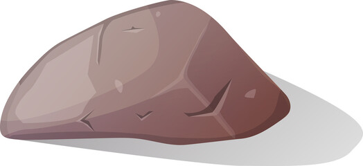 Rock stone, boulder and broken rubble with shadows for  landscape design. Multicolored Stone or rock in isometric 3d view.  Png image. 