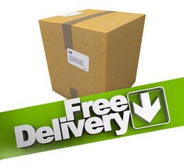 Free delivery, cardboard box