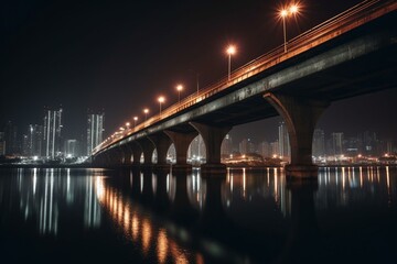 Fototapeta na wymiar A bridge over the Han River in Seoul, South Korea. Generative AI