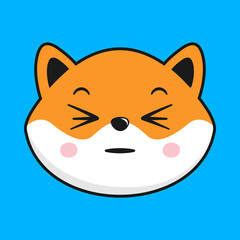 Shiba Inu Dog Squinting Face Head Kawaii Sticker