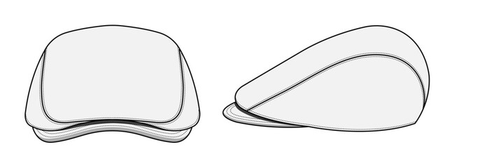 Flat cap ( hunting hat ) vector template illustration © barks