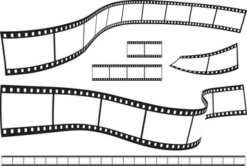 ネガフィルムのイラスト素材　映画フィルム