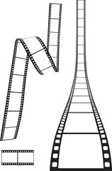 Fototapeta premium ネガフィルムのイラスト素材 映画フィルム