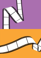 ネガフィルムのイラスト素材　映画フィルム