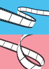 ネガフィルムのイラスト素材　映画フィルム