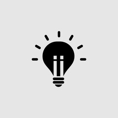 Light bulb icon vector. Llightbulb idea logo concept. Lamp electricity icons web design element