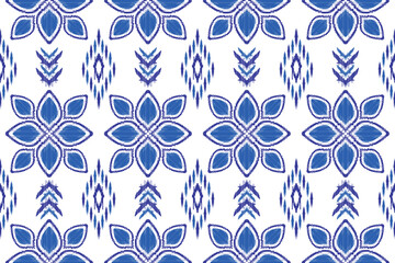 Abstract Ethnic ikat art. Seamless pattern in tribal, folk embroidery, and Mexican style. Aztec geometric art ornament print. vector design for fashion, fabric, wallpaper, cover, wrapping carpet.