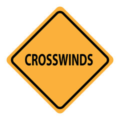 Heavy crosswinds warning signs for area. Road warning sign icon on yellow background..eps
