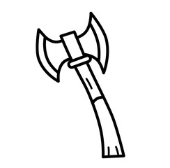 Axe camping vacation outline icon