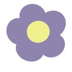 purple  cute daisy flower illustration hand draw. 