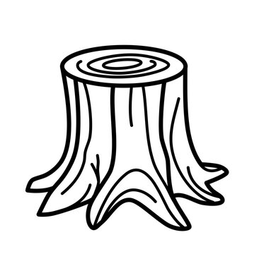 recommend clip art: Tree stump camping vacation outline icon
