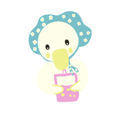 Duck illustration hand drawn. 