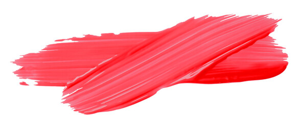 Shiny red brush watercolor painting isolated on transparent background. watercolor png