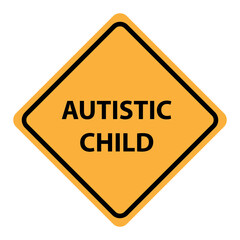 An Autistic Child Warning Sign vector illustration on white background..eps