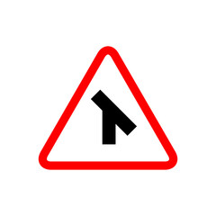 Bangladeshi danger warning sign 45 degree intersection illustration on white background..eps