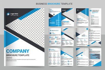 Business brochure template layout design,minimal business brochure template design, 12 page corporate brochure editable template layout.