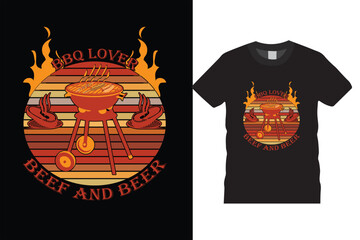  bbq lover beef and beer food,cooking,alcohol,steak, Funny BBQ Beer T-Shirt Design vector template.drink,meal,grill,art,Funny BBQ typography designs  for print posters,banner,card vector illustration.
