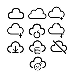 cloud storage vector icon set. cloud storage design for application use interface. application icon. cloud storage icon for design elements and clipart