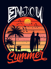 A GOOD SUMMER DAY AT WORK T-SHIRT DESIGN (summer t-shirt, vintage t-shirt design)