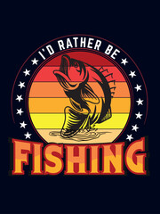 A BAD DAY FISHING IS BETTER THAN A GOOD DAY AT WORK T-SHIRT DESIGN (Fishing t-shirt, vintage t-shirt design