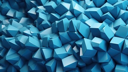 Abstract blue surface with geometric relief, generative AI