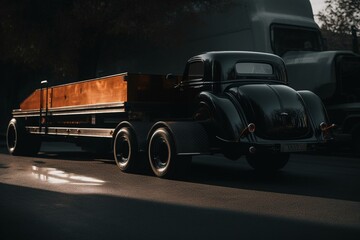 Obraz na płótnie Canvas Vehicle towing a trailer. Generative AI