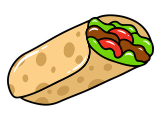 Kebab Fast Food Clipart Illustration