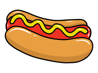 Hot Dog fast food clipart Illustration
