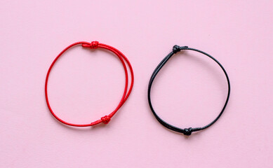 black red thread bracelet, blank for amulet bracelet, red bracelet for good luck. dIY. costume...
