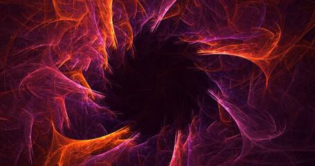 3D rendering abstract red fractal light background