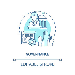 Governance turquoise concept icon. Governing body. Community board. Homeowner association. Community building abstract idea thin line illustration. Isolated outline drawing. Editable stroke