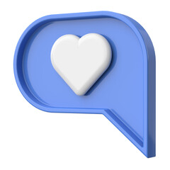 Like icon. Chat bubble. 3D illustration.