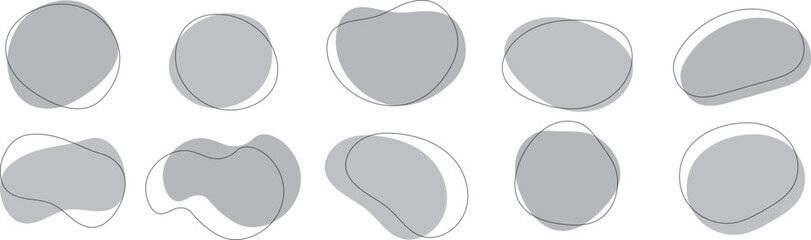 かわいい抽象的なゆるゆるフレーム　Set of cute abstract shapes.Vector loose frame.