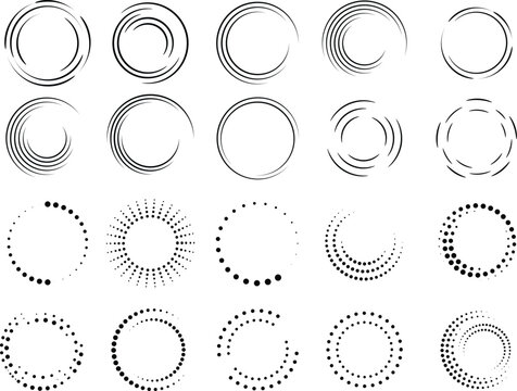 circle icon halftone dots in circle form. round logo . vector dotted frame . Half tones design element